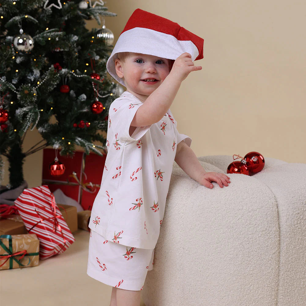 Snuggle Hunny - Organic Kids PJ Set Candy Cane Short Sleeve Pyjamas Snuggle Hunny 