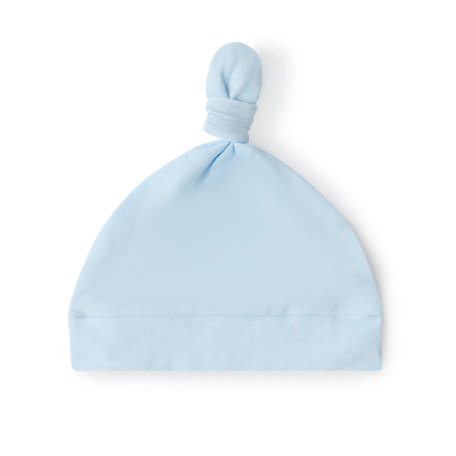 Snuggle Hunny Organic Knotted Beanie - Baby Blue