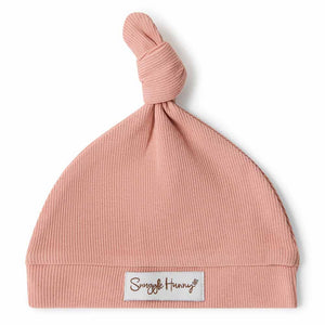 Snuggle Hunny - Organic Knotted Ribbed Beanie - Rose