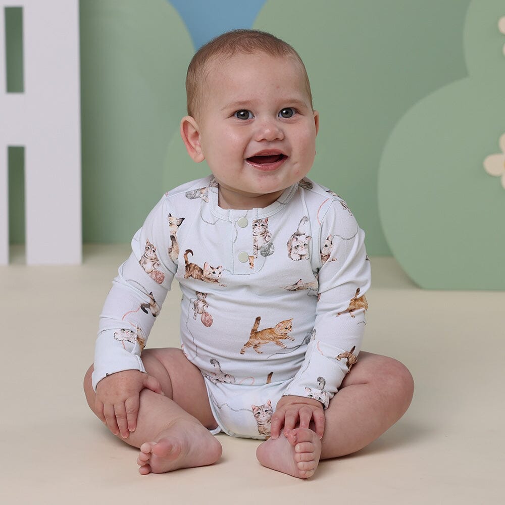 Snuggle Hunny - Organic Long Sleeve Bodysuit | Kittens Bodysuit Snuggle Hunny 