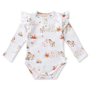 Snuggle Hunny - Organic Long Sleeve Bodysuit - Pony Pals