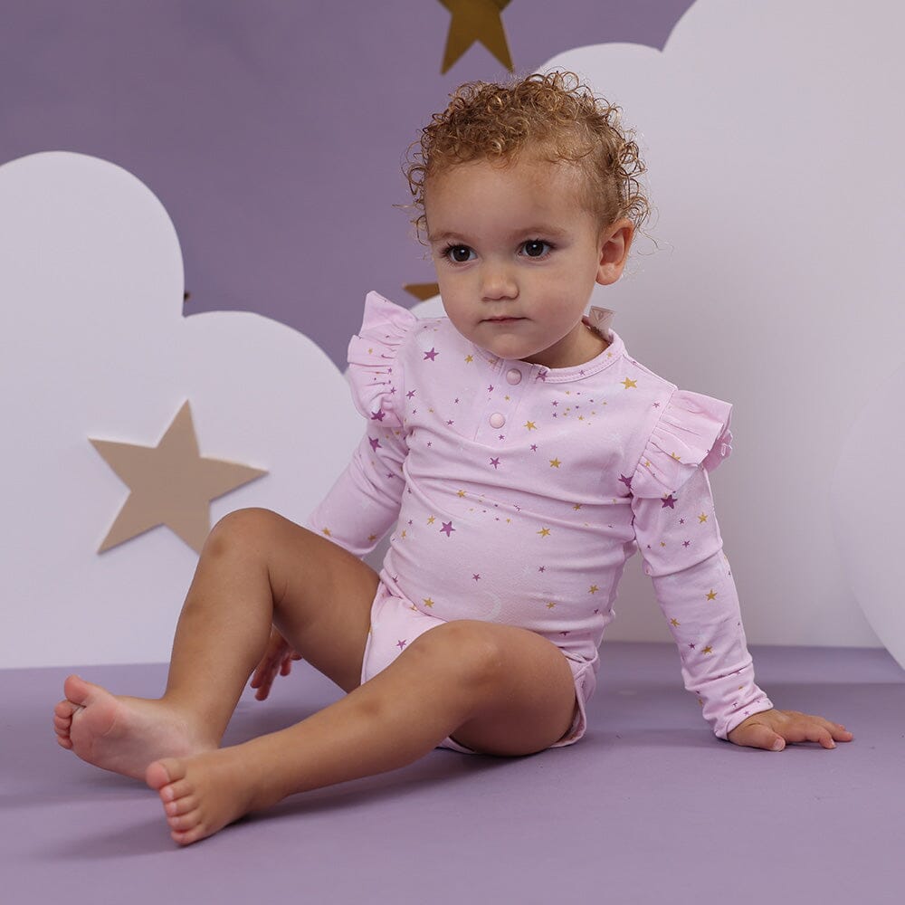 Snuggle Hunny - Organic Long Sleeve Bodysuit with Frill | Twinkle Bodysuit Snuggle Hunny 