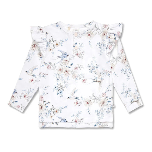 Snuggle Hunny - Organic Long Sleeve Top With Frill | Sweet Swallows
