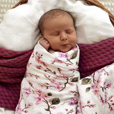 Snuggle Hunny - Organic Muslin Wrap - Cherry Blossom Muslin Wrap Snuggle Hunny 