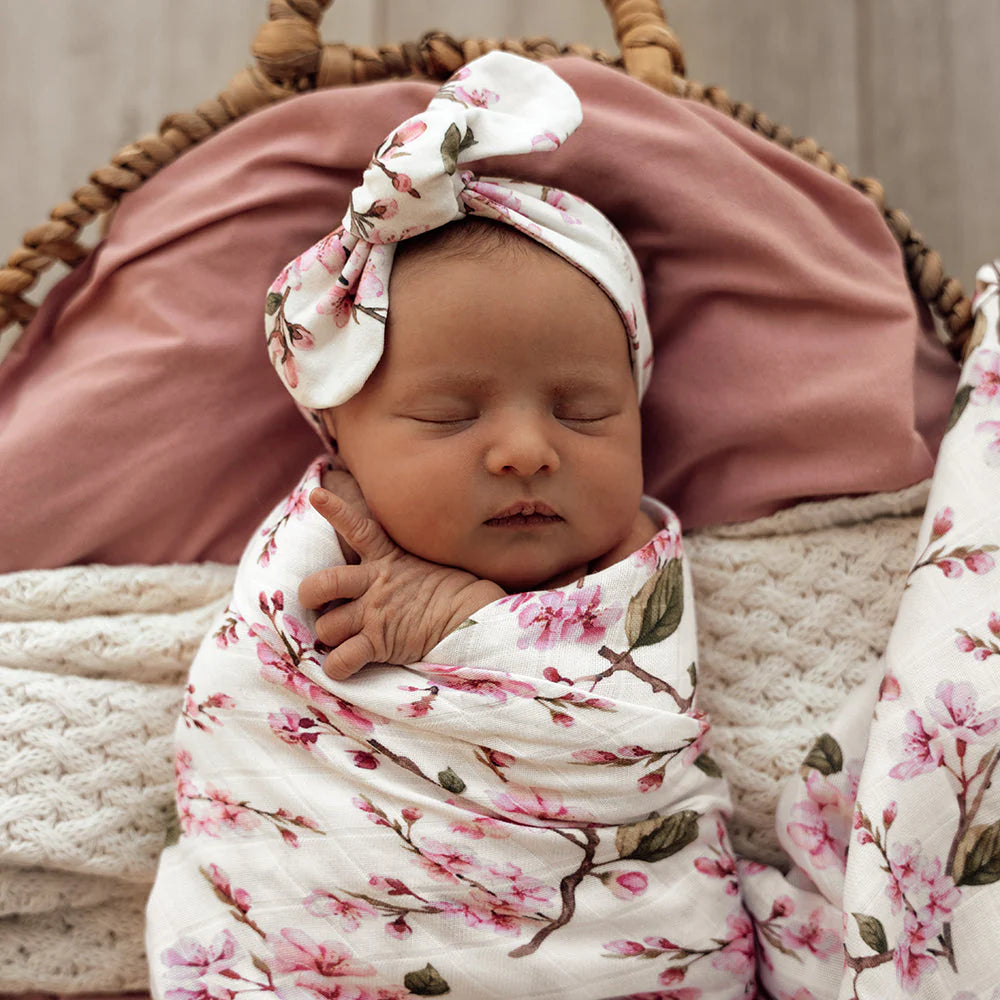 Snuggle Hunny - Organic Muslin Wrap - Cherry Blossom Muslin Wrap Snuggle Hunny 