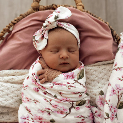 Snuggle Hunny - Organic Muslin Wrap - Cherry Blossom Muslin Wrap Snuggle Hunny 