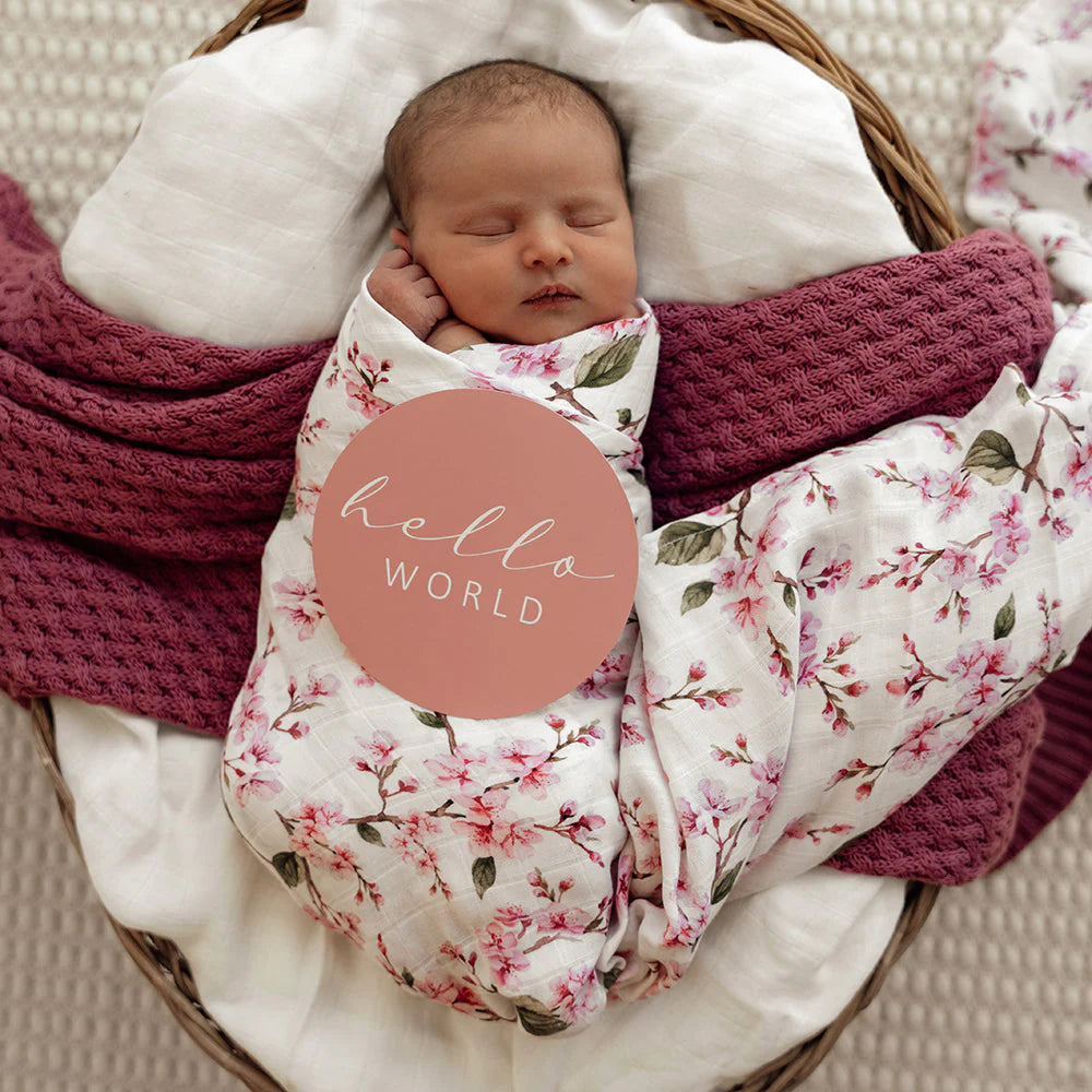 Snuggle Hunny - Organic Muslin Wrap - Cherry Blossom Muslin Wrap Snuggle Hunny 