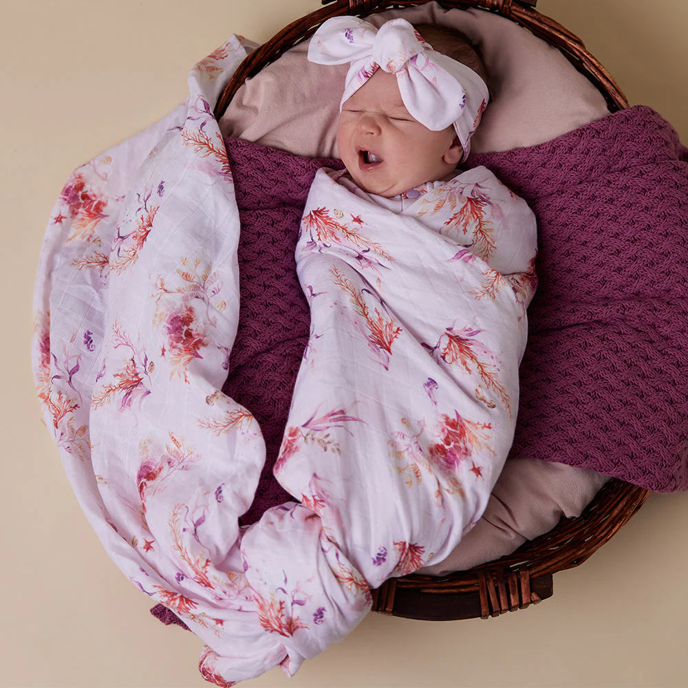 Snuggle Hunny - Organic Muslin Wrap - Coral Muslin Wrap Snuggle Hunny 