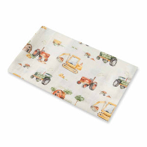 Snuggle Hunny - Organic Muslin Wrap - Diggers & Tractors