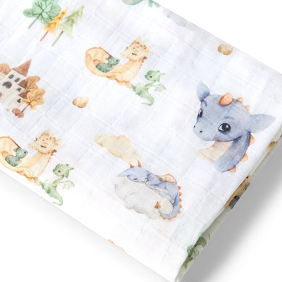 Snuggle Hunny Organic Muslin Wrap - Dragon Muslin Wrap Snuggle Hunny 