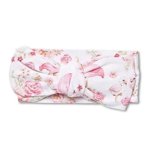 Snuggle Hunny - Organic Oversized Bow | Flamingos