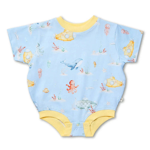 Snuggle Hunny - Organic Oversized Romper | Blue Little Subs