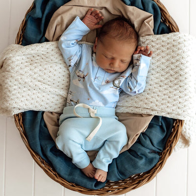 Snuggle Hunny - Organic Pants | Baby Blue Pants Snuggle Hunny 