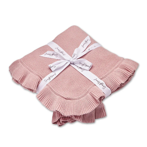 Snuggle Hunny - Organic Ruffle Knit Baby Blanket | Rosa