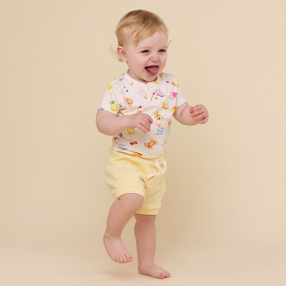 Snuggle Hunny - Organic Short Sleeve Bodysuit | Beach Fun Bodysuit Snuggle Hunny 