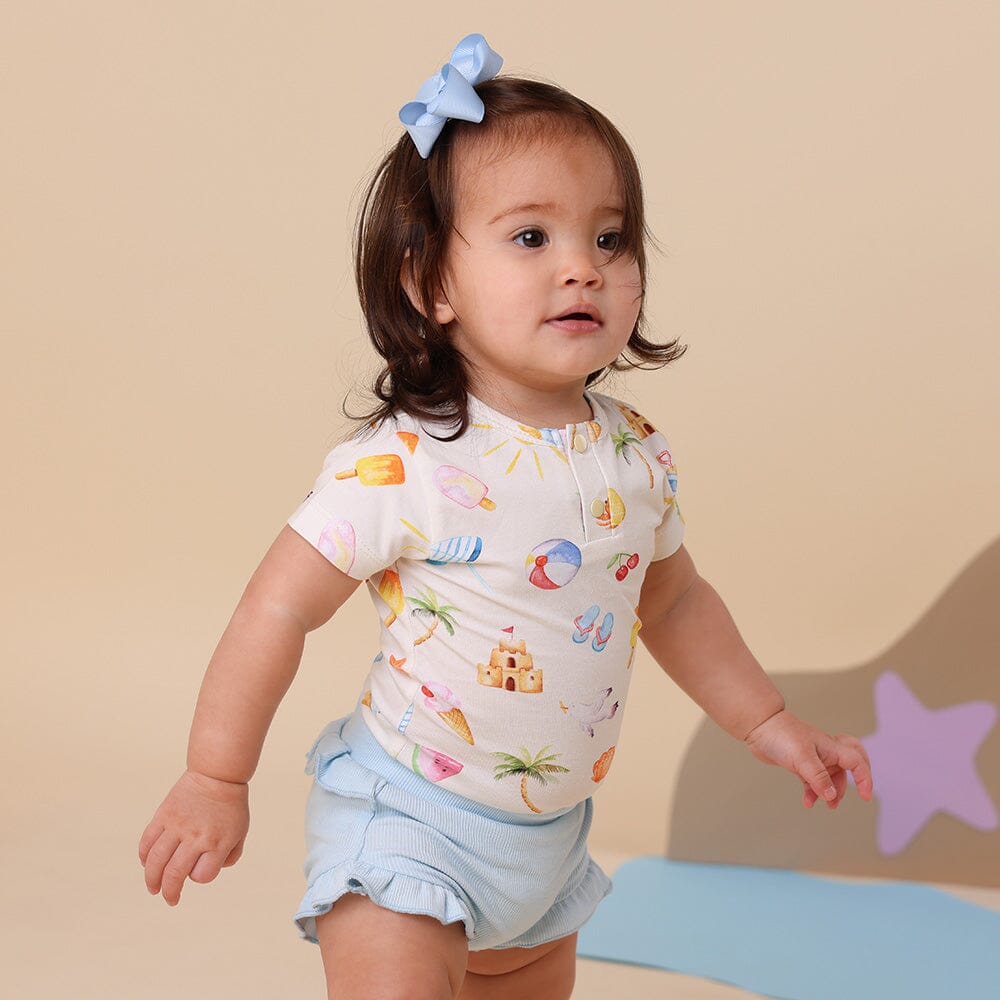 Snuggle Hunny - Organic Short Sleeve Bodysuit | Beach Fun Bodysuit Snuggle Hunny 