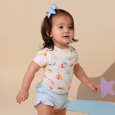 Snuggle Hunny - Organic Short Sleeve Bodysuit | Beach Fun Bodysuit Snuggle Hunny 