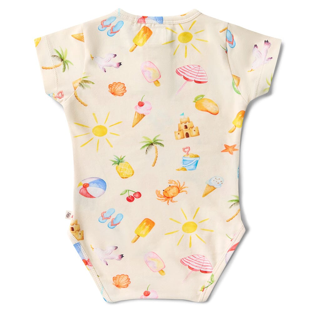 Snuggle Hunny - Organic Short Sleeve Bodysuit | Beach Fun Bodysuit Snuggle Hunny 