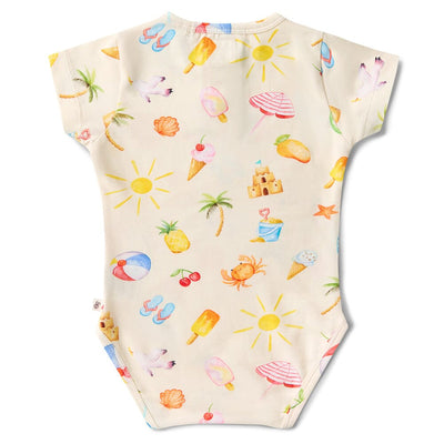 Snuggle Hunny - Organic Short Sleeve Bodysuit | Beach Fun Bodysuit Snuggle Hunny 