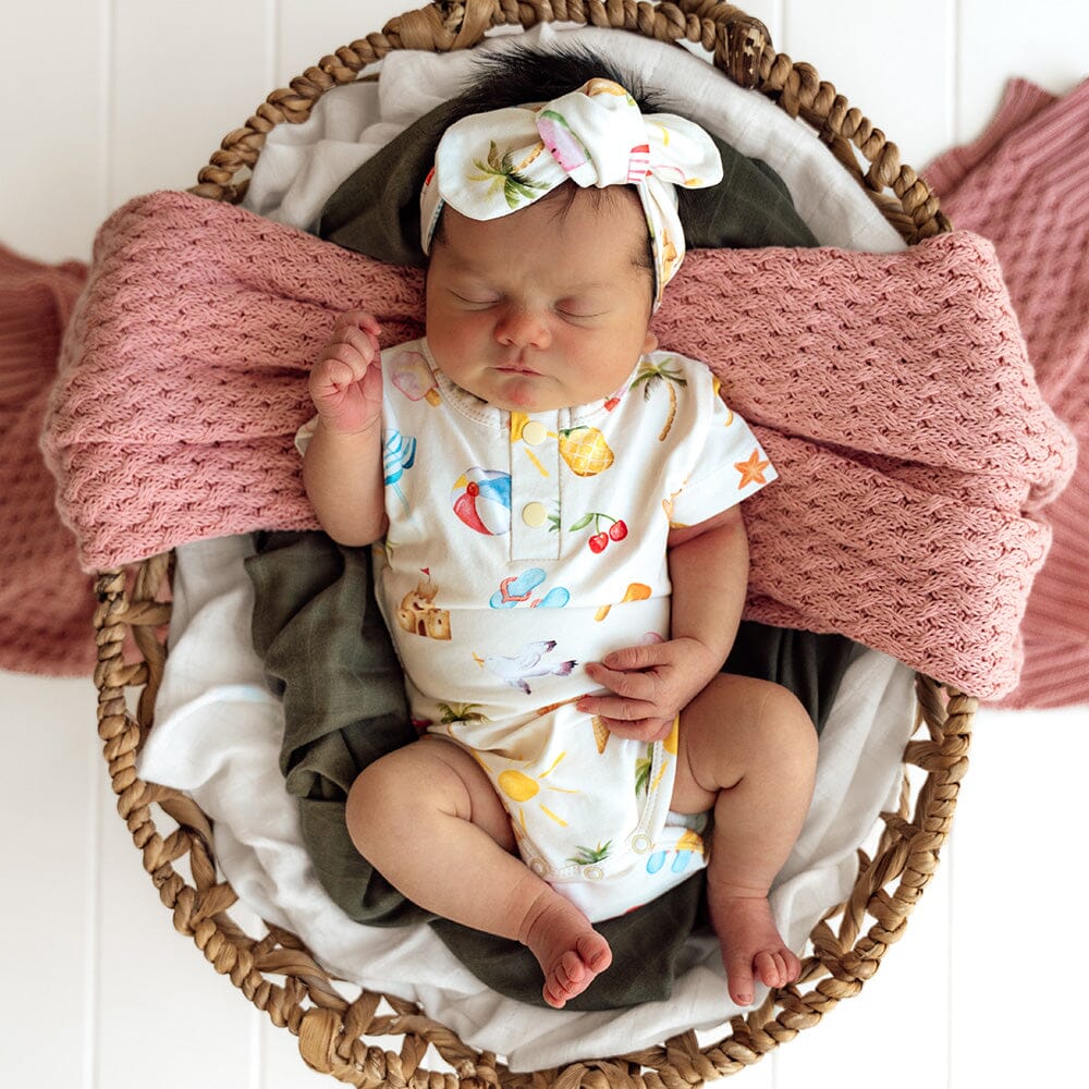 Snuggle Hunny - Organic Short Sleeve Bodysuit | Beach Fun Bodysuit Snuggle Hunny 