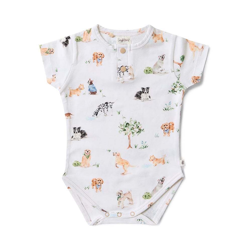 Snuggle Hunny - Organic Short Sleeve Bodysuit | Dog Park Bodysuit Snuggle Hunny 