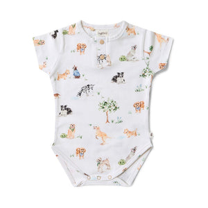 Snuggle Hunny - Organic Short Sleeve Bodysuit | Dog Park