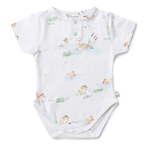 Snuggle Hunny - Organic Short Sleeve Bodysuit - Duck Pond