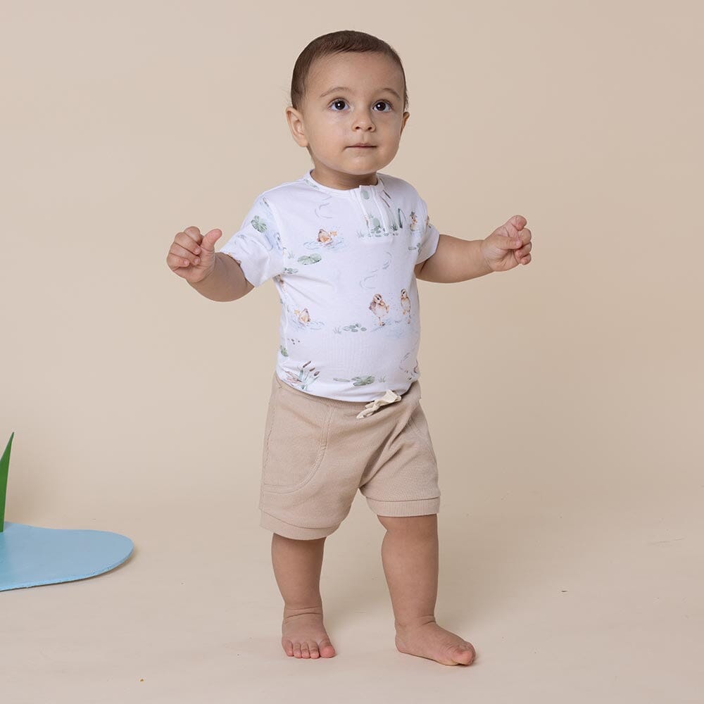 Snuggle Hunny Organic Short Sleeve Bodysuit - Duck Pond Bodysuit Snuggle Hunny 