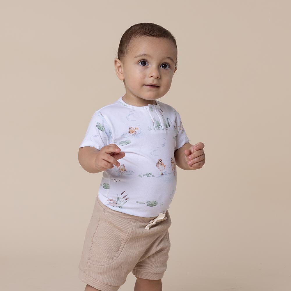 Snuggle Hunny Organic Short Sleeve Bodysuit - Duck Pond Bodysuit Snuggle Hunny 