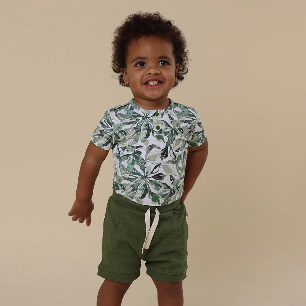 Snuggle Hunny - Organic Short Sleeve Bodysuit | Evergreen Bodysuit Snuggle Hunny 