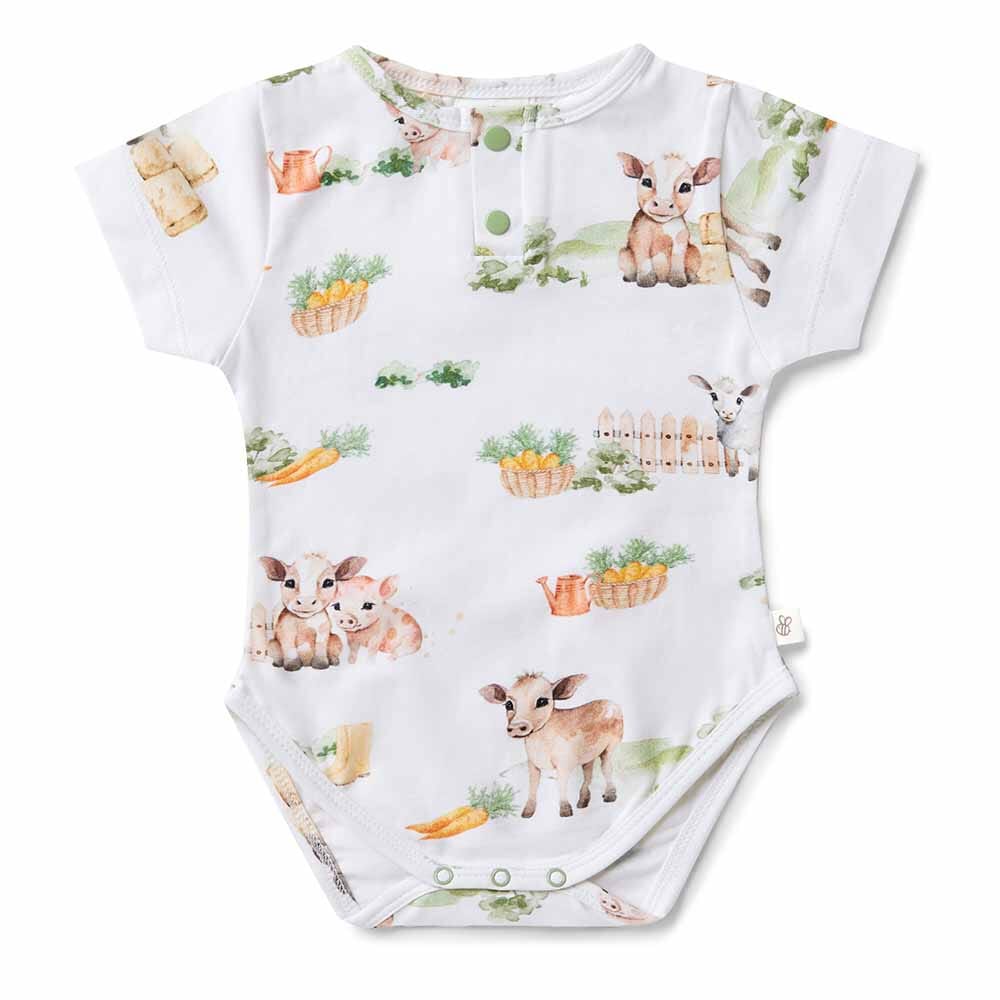 Snuggle Hunny Organic Short Sleeve Bodysuit - Farm Bodysuit Snuggle Hunny 