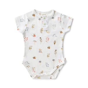 Snuggle Hunny - Organic Short Sleeve Bodysuit - Garden Friends