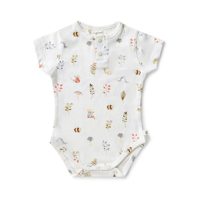 Snuggle Hunny - Organic Short Sleeve Bodysuit - Garden Friends Bodysuit Snuggle Hunny 