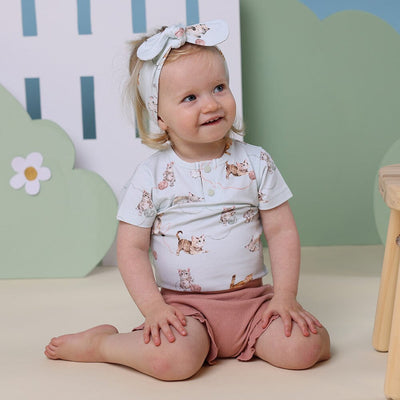 Snuggle Hunny - Organic Short Sleeve Bodysuit | Kittens Bodysuit Snuggle Hunny 