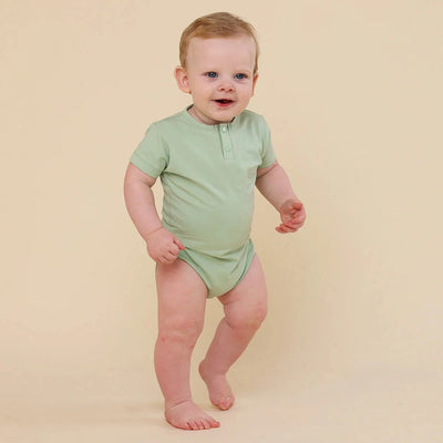 Snuggle Hunny - Organic Short Sleeve Bodysuit | Mint Bodysuit Snuggle Hunny 