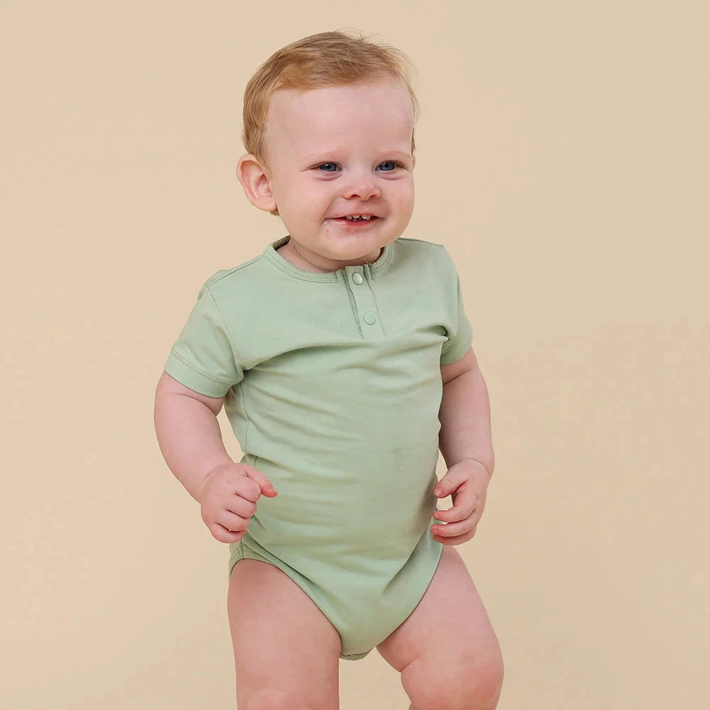 Snuggle Hunny - Organic Short Sleeve Bodysuit | Mint Bodysuit Snuggle Hunny 