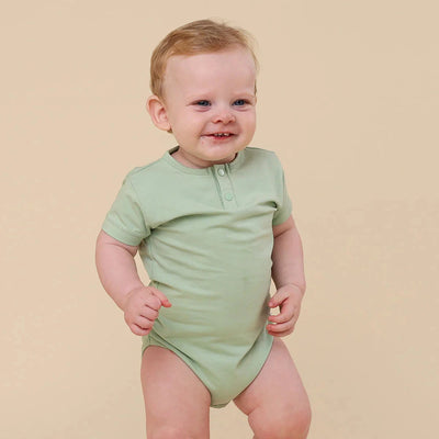 Snuggle Hunny - Organic Short Sleeve Bodysuit | Mint Bodysuit Snuggle Hunny 