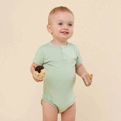 Snuggle Hunny - Organic Short Sleeve Bodysuit | Mint Bodysuit Snuggle Hunny 