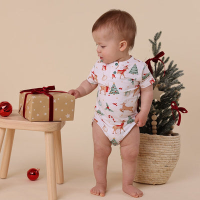 Snuggle Hunny - Organic Short Sleeve Bodysuit | Prancer & Friends Bodysuit Snuggle Hunny 
