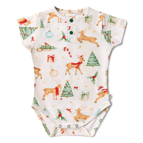 Snuggle Hunny - Organic Short Sleeve Bodysuit | Prancer & Friends Bodysuit Snuggle Hunny 