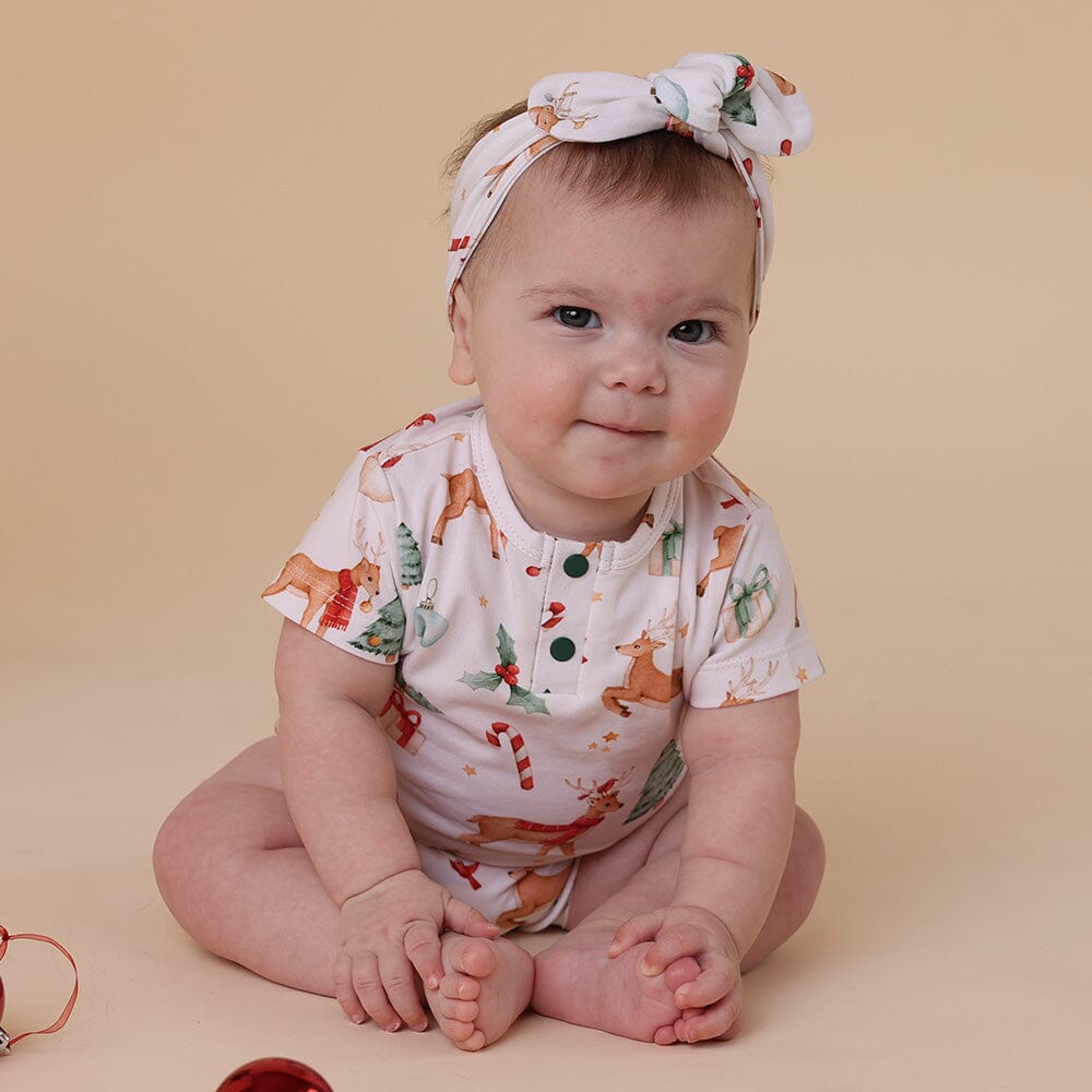 Snuggle Hunny - Organic Short Sleeve Bodysuit | Prancer & Friends Bodysuit Snuggle Hunny 