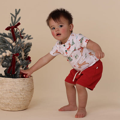 Snuggle Hunny - Organic Short Sleeve Bodysuit | Prancer & Friends Bodysuit Snuggle Hunny 