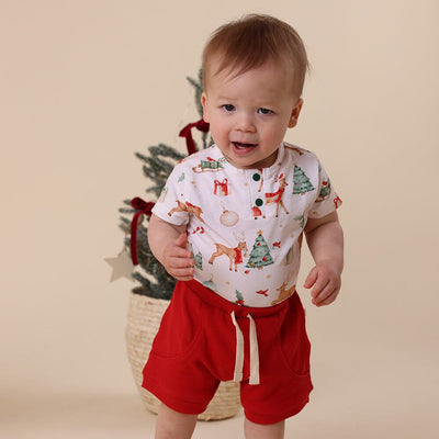 Snuggle Hunny - Organic Short Sleeve Bodysuit | Prancer & Friends Bodysuit Snuggle Hunny 