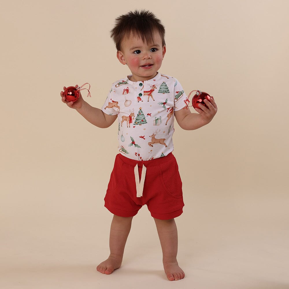 Snuggle Hunny - Organic Short Sleeve Bodysuit | Prancer & Friends Bodysuit Snuggle Hunny 
