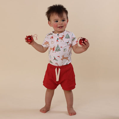 Snuggle Hunny - Organic Short Sleeve Bodysuit | Prancer & Friends Bodysuit Snuggle Hunny 