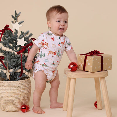 Snuggle Hunny - Organic Short Sleeve Bodysuit | Prancer & Friends Bodysuit Snuggle Hunny 