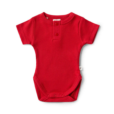 Snuggle Hunny - Organic Short Sleeve Bodysuit Red Bodysuit Snuggle Hunny 