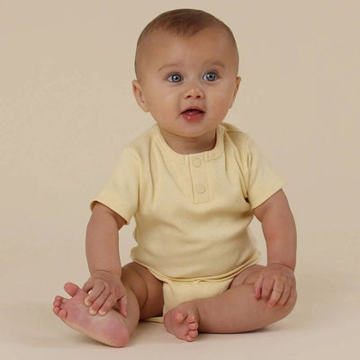 Snuggle Hunny - Organic Short Sleeve Bodysuit | Sunlight Bodysuit Snuggle Hunny 