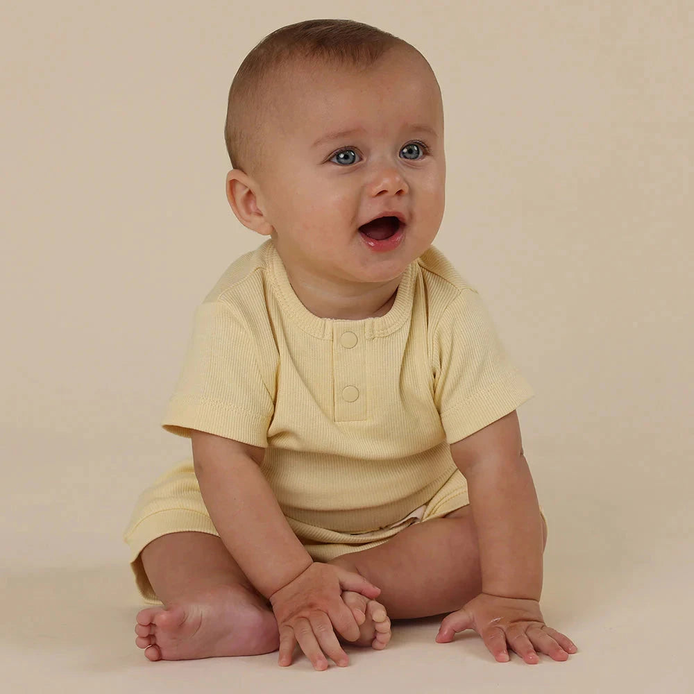 Snuggle Hunny - Organic Short Sleeve Bodysuit | Sunlight Bodysuit Snuggle Hunny 