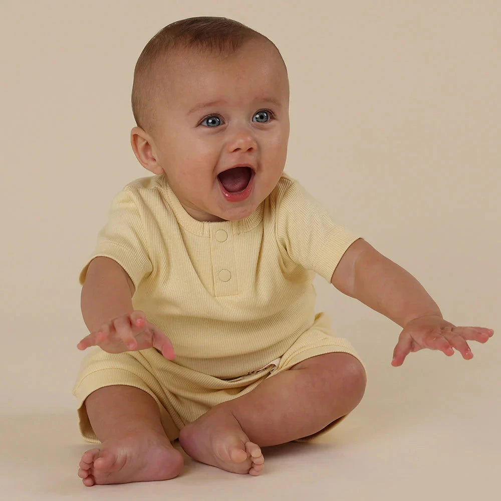 Snuggle Hunny - Organic Short Sleeve Bodysuit | Sunlight Bodysuit Snuggle Hunny 